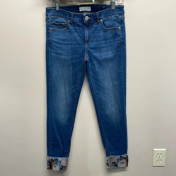 LOFT made and loved Modern Skinny Jean Floral Embroidered Cuff 26/2 - Picture 1 of 15